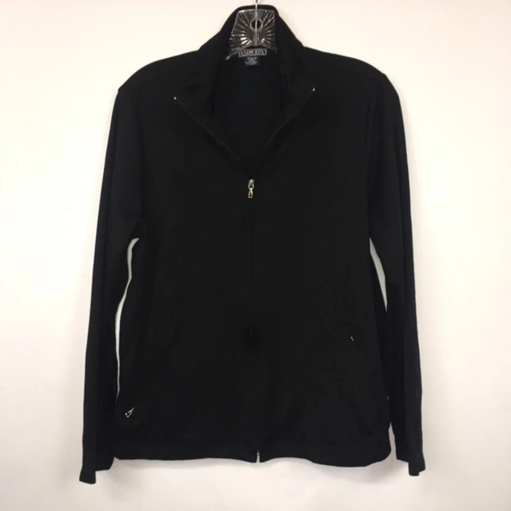 Lands' End Track Jacket Black White M‎